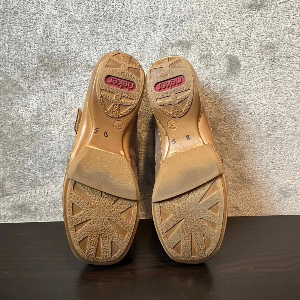 Rieker Comfort Mary Jane Style‎ Shoes Leather Pepper Brown Size 8